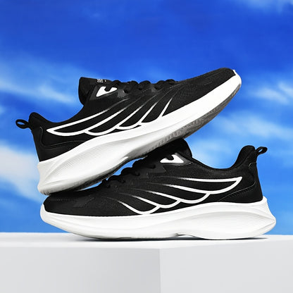 2025 New Arrival Men'S White  Red Sneakers - Breathable Mesh, Soft Bottom, Casual Sports Shoes for Running  Daily Wear, Casual Athletic Shoes   Modern Casual Shoes   Breathable Upper, Running Shoes