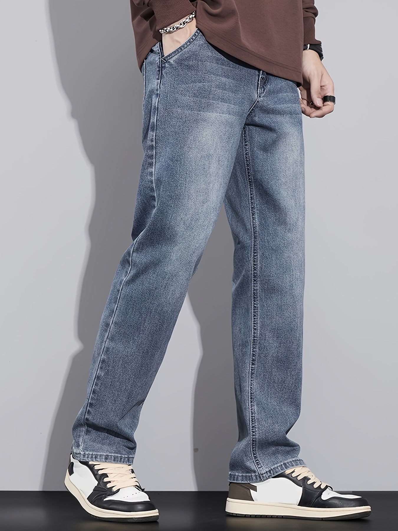 American Vintage Casual Loose Fit Jeans for Teen Boys