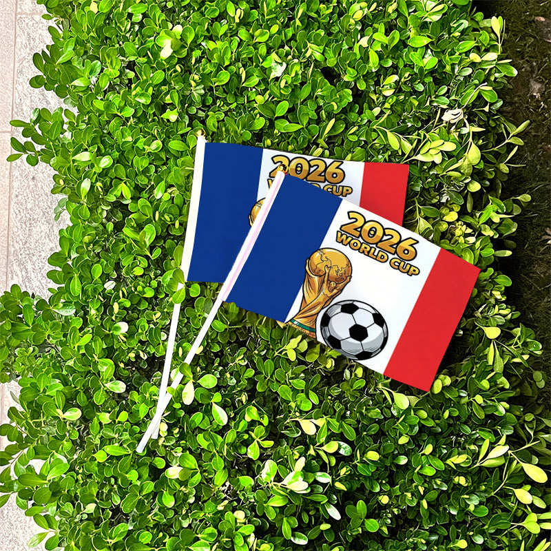 2026 World Cup Fan Handheld Banner with Trophy and French Flag