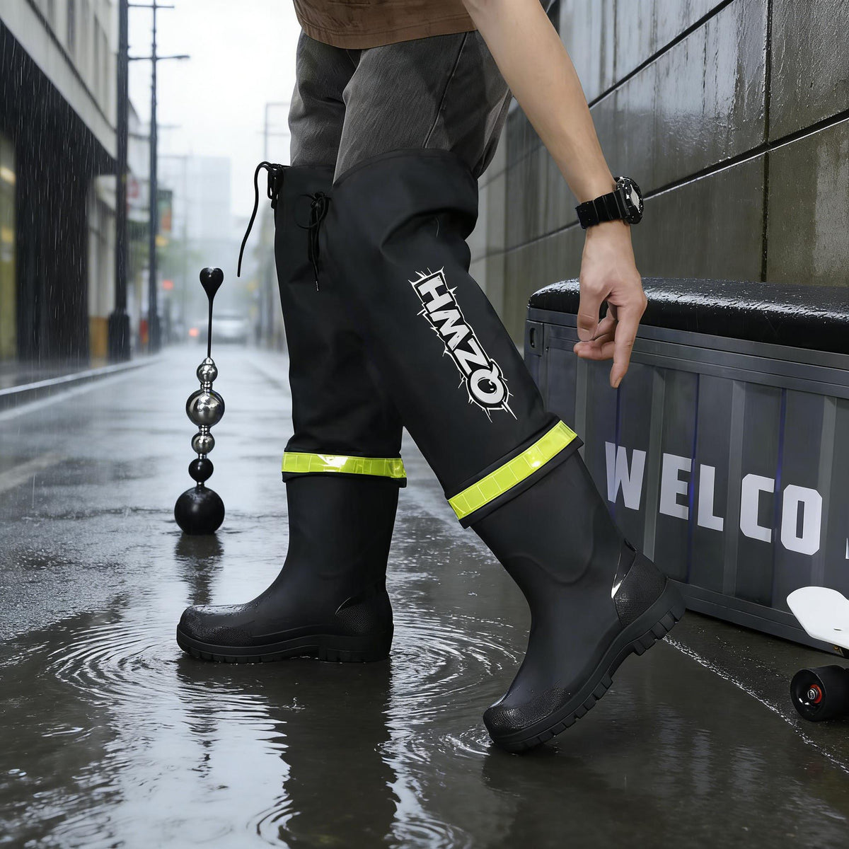 Men's High-Top EVA Rain Boots Slip-Resistant Casual Outdoor Shoes
