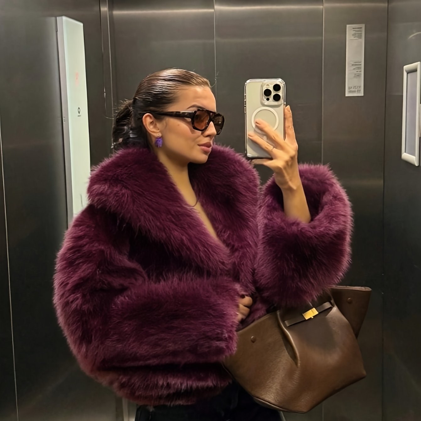 Women'S Thick Fox-like Fur Coat - Elegant Winter Jacket with Button Front Closure, Non-Stretchy Luxury Outerwear for Cold Weather, Chic Coat for Everyday & Formal Events (INDEFEIR), Winter Jacket, Formal Event Attire, Plush T