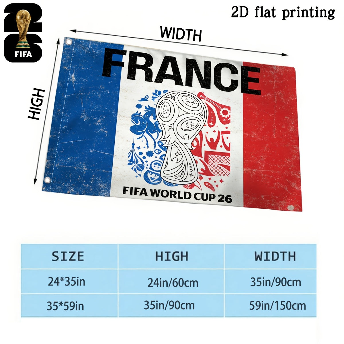 2026 FIFA World Cup Polyester Square Flag with Mascot Design