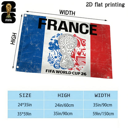 2026 FIFA World Cup Polyester Square Flag with Mascot Design