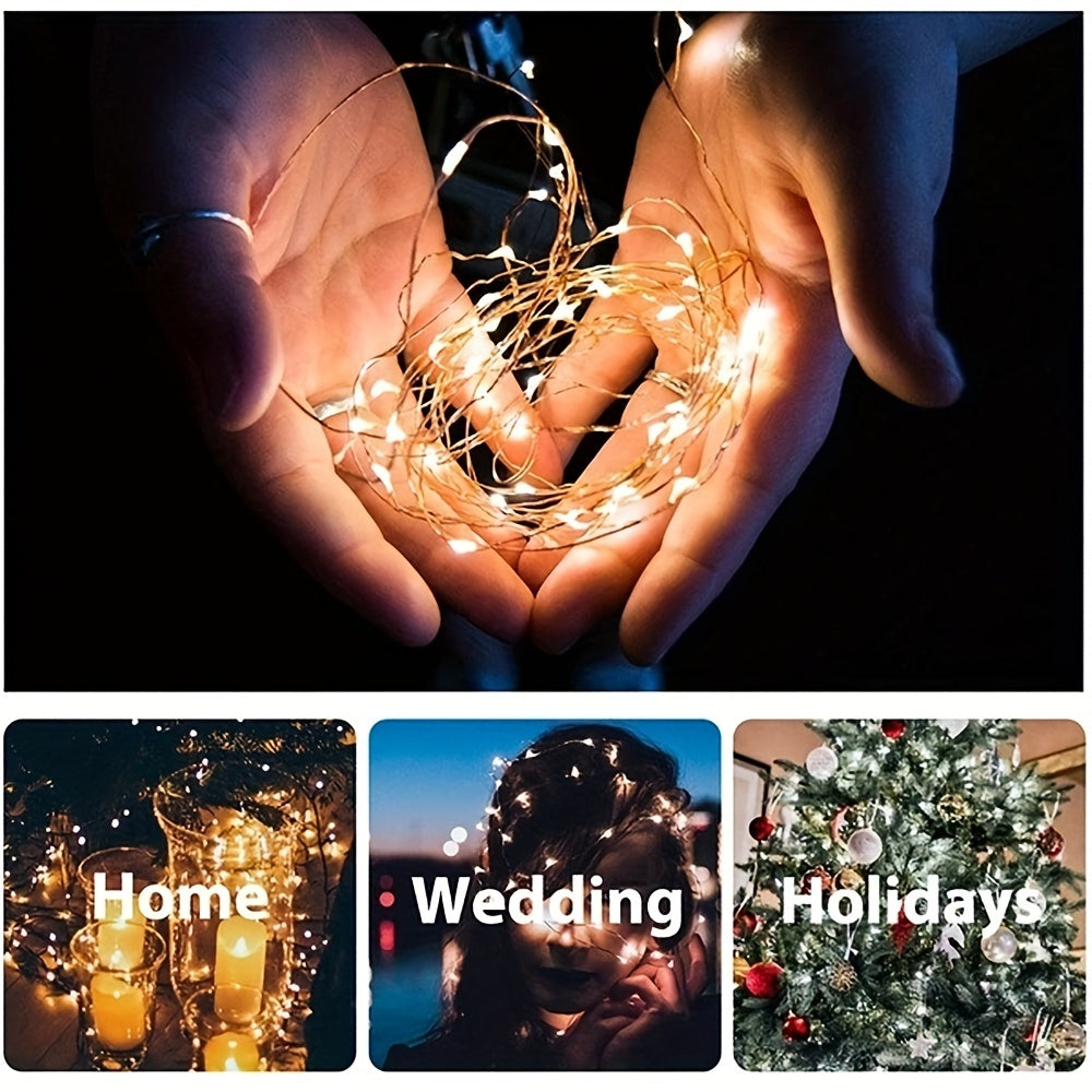 1pc, LED USB Fairy Lights, USB Powered Copper Wire Garland String Lights for Home Wall Room Holiday Party Wedding Festival Indoor Bedroom Table Ramadan Halloween Christmas Decoration, Best for Christmas