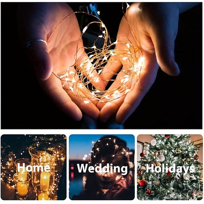 1pc, LED USB Fairy Lights, USB Powered Copper Wire Garland String Lights for Home Wall Room Holiday Party Wedding Festival Indoor Bedroom Table Ramadan Halloween Christmas Decoration, Best for Christmas