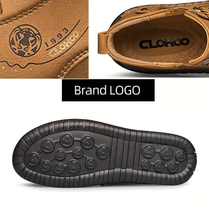 Men's Casual Hand-Stitched Rubber Sole Lace-Up Shoes