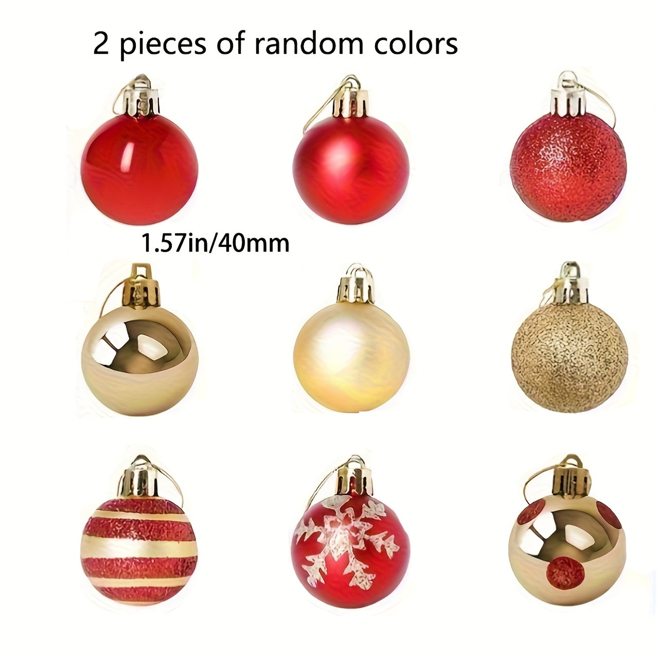 Christmas Ball Decoration Gift Box 4cm Christmas Christmas Tree Decorative Pendant, Hand-painted Snowflakes, Circles and Dots, Durable Plastic, Suitable for Weddings, Christmas Wreaths, Christmas Trees, Doorframe Twigs, Indoo