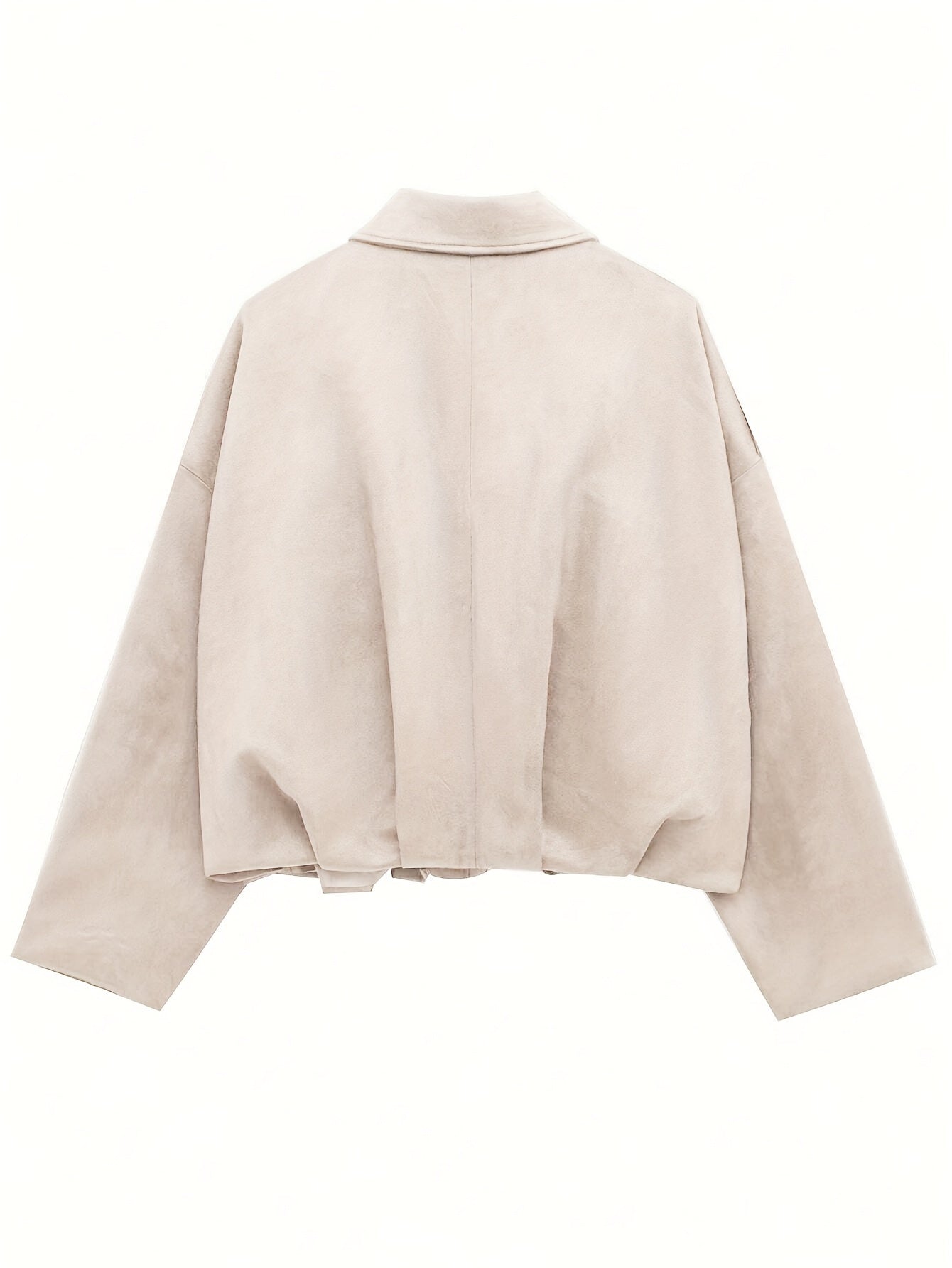 Women'S Vintage Bomber Jacket - Loose Fit Long Sleeve Zip-Up with Drop Shoulder Design, Brown Casual Outerwear for Fall/Winter, Non-Stretch Fabric, Perfect for Casual Attire, Autumn Winter Jacket | Vintage Bomber Style | Zipp