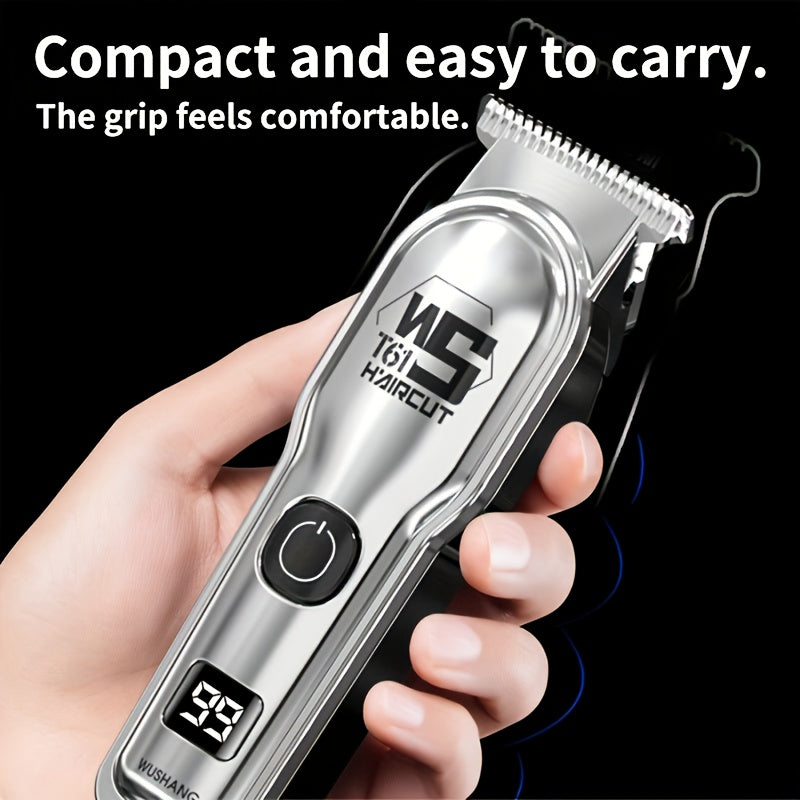 1 Men's Wireless Hair Clipper & Beard Trimmer with LCD Display, Professional USB Rechargeable Grooming Kit - Durble and Portatile for Father' Day/Birthday or Holiday Presents - ayq