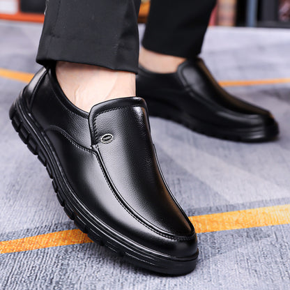 Men's Business Casual Ankle Boots, Winter Light Lined Warm Snow Boots, Slip-on High-Top Design, Versatile Footwear for Daily Office and Outdoor Walking, Non-Slip Thick Sole Walking Shoes