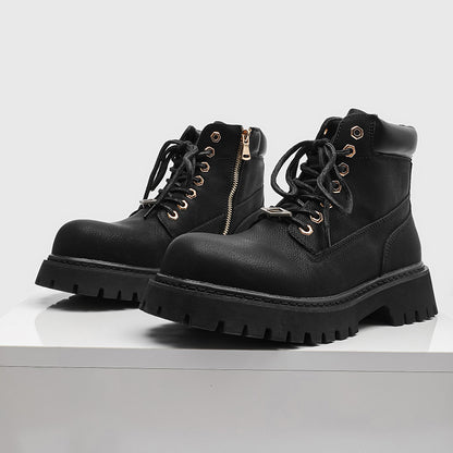 Men's British-Style Premium Riding Short Lace-Up Boots