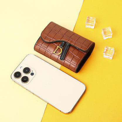 2025 New European And Style Short Wallet for Women, Featuring a Luxurious Feel with Multiple Card Slots And a Crocodile Pattern, Perfect for And Small Cards.