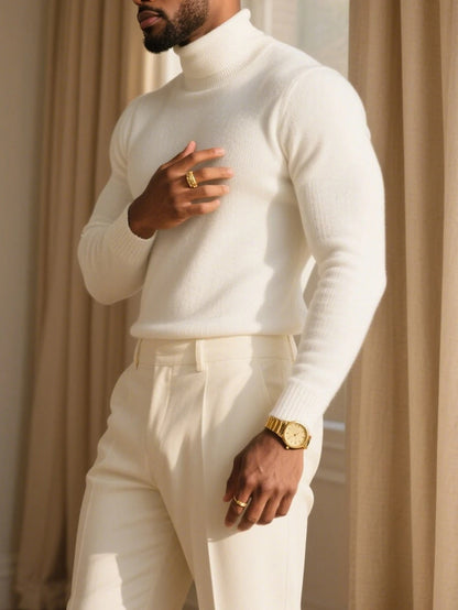 Men's High Neck Fashion Warm Comfortable Soft Skin-Friendly Commuter Sweater Inner Layer 1NG01