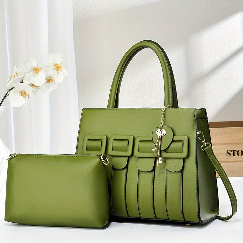 Women's Large Black PU Leather Single Shoulder Crossbody Bag