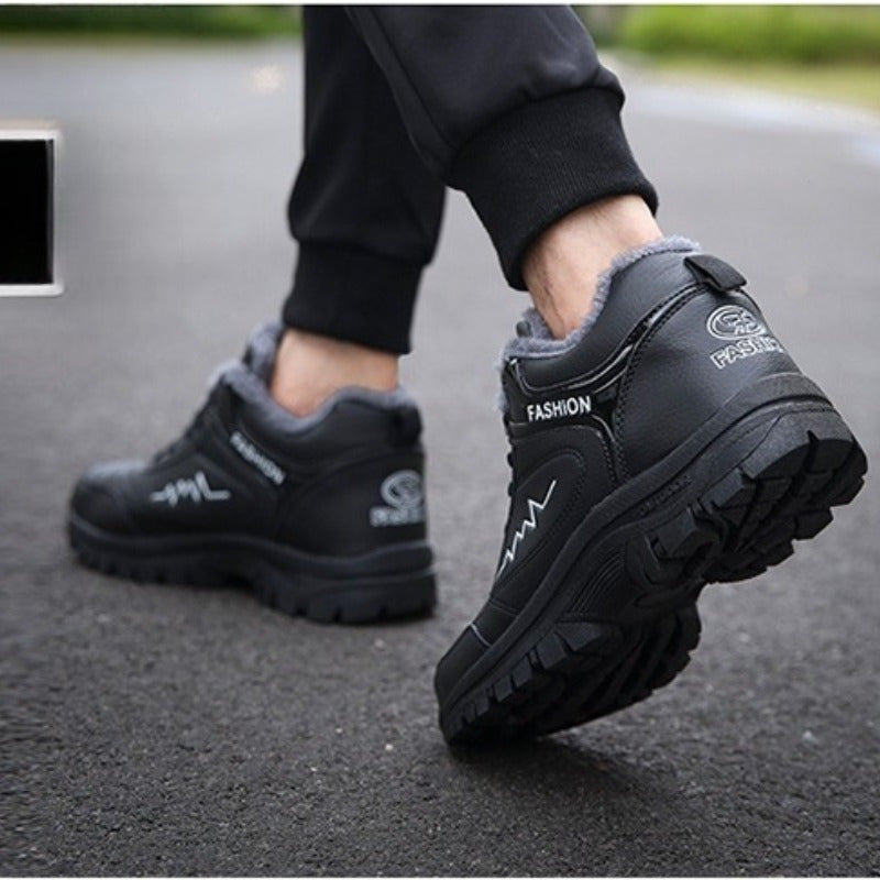 Winter Sports Shoes Men's Warm Shoes Casual Simple Comfortable High Quality Anti Slip Wear- Running Shoes