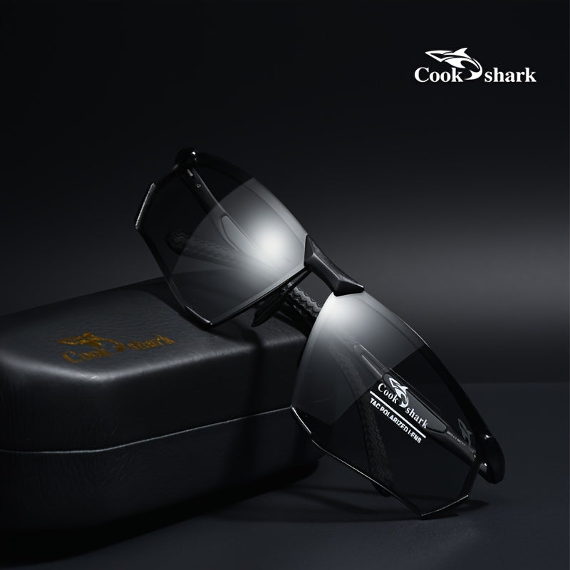 Cookshark Men's Polarized Semi-Rimless Sunglasses for Driving
