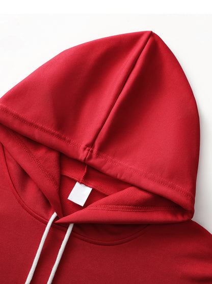 Men'S Golden Letter Print Hooded Sweatshirt - Happy New Year Lettering, Soft Knit Micro-Elastic Fabric, Loose Fit Casual Pullover Hoodie with Front Pocket, Streetwear Style, Unisex Apparel, Durable Material, Trendy Design, Ho