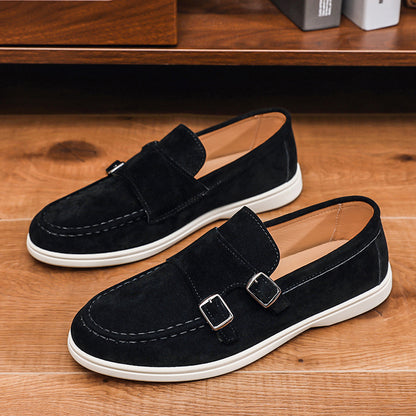 Men's Casual Slip-On Loafers with Microfiber Upper