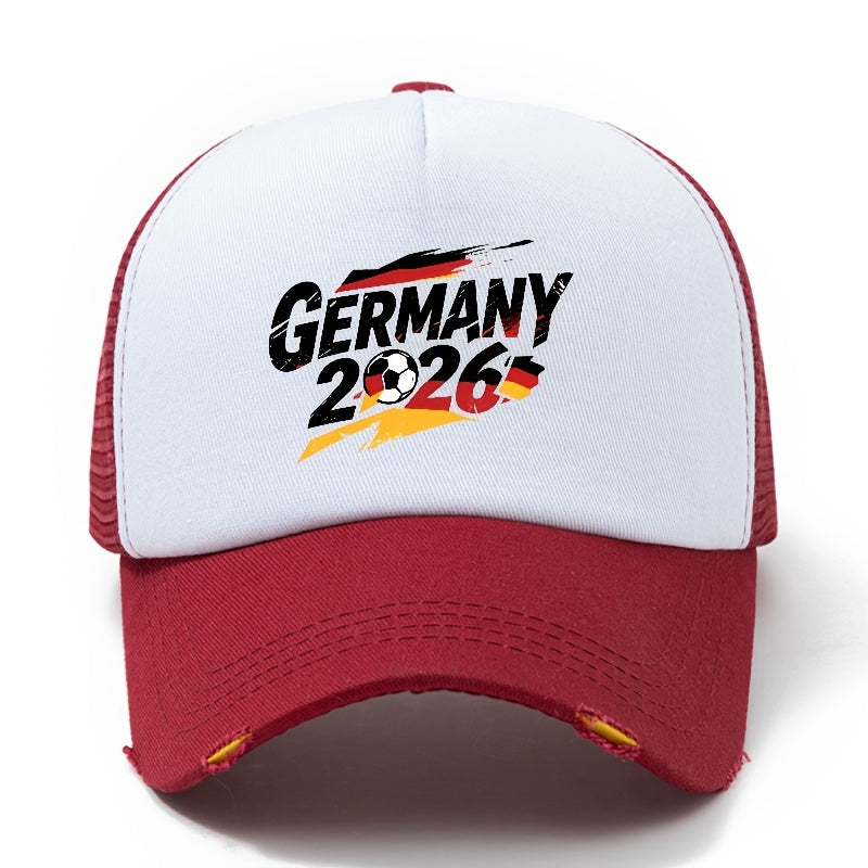 Unisex Germany Football 2026 Mesh Baseball Cap with Curved Brim