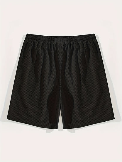 Men's Lightweight Polyester Casual Shorts with Drawstring Waist