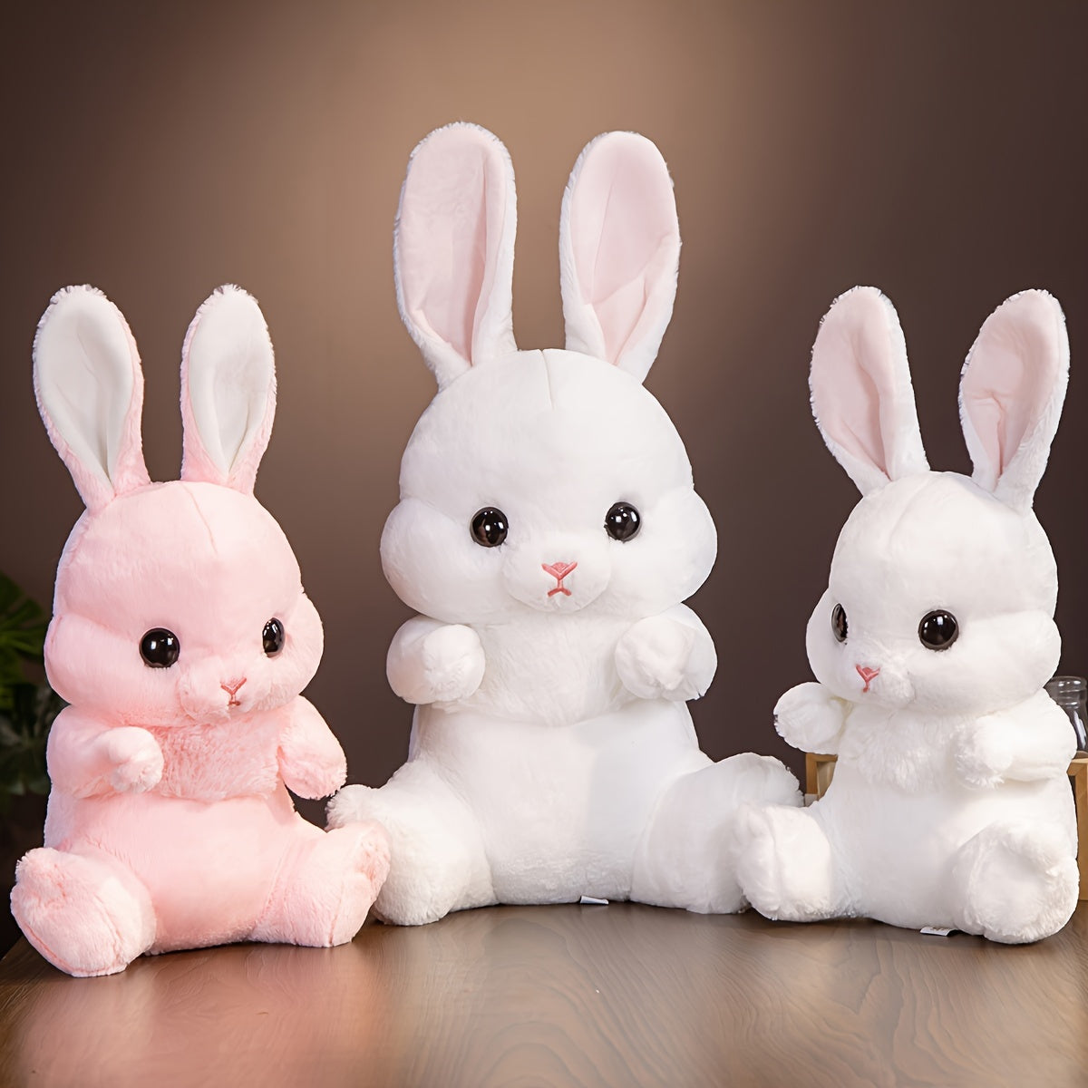 A New Fluffy and Adorable Sitting Long-eared Rabbit Plush Toy, a Soft and Cute Large Rabbit Doll Creative Pillow for Home Decoration and Birthday Party Gifts