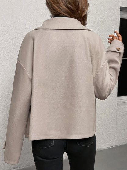 Women'S Burgundy Coat - Structured H-Silhouette Blazer, Button-Front Closure, Non-Stretch Fabric for Fall/Winter, Office, Party, Everyday Outfits - Chic Outerwear Jacket, Party Attire, Asymmetric Hemline, Elegant Design