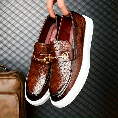 Men's Business Casual Slip-On Shoes with Soft PU Insole