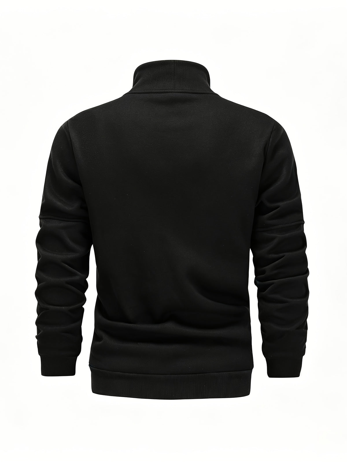 Men's Casual Stand Collar Zipper Fleece Jacket for Fall Winter