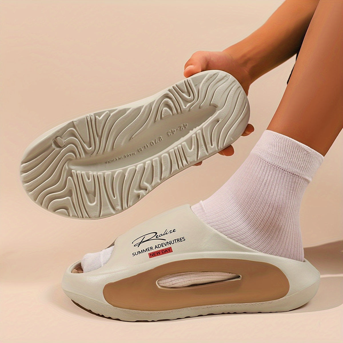 Men's Lightweight EVA Foot Massaging Slippers with Arch Support