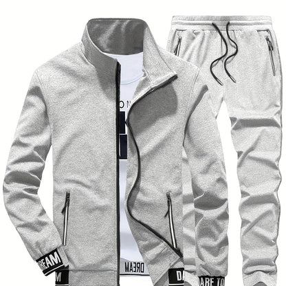 Spring and Autumn Outdoor Men's Sports Casual Suit with Jacket and Pants Two-Piece Set