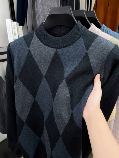 The New Autumn And Winter Collection Features a Men'S Long-Sleeve Knitted Pullover with a Zipper Design And Ribbed Round Neck. This Casual And Stylish Sweater Is Versatile for Daily Wear in The Fall And Winter, Suitable for L