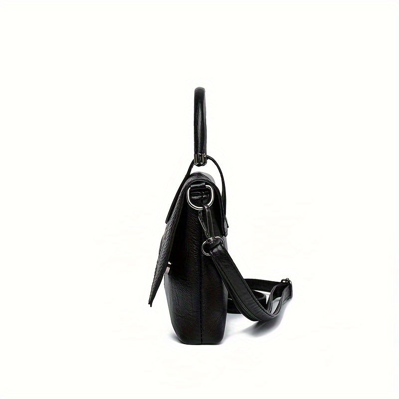 Women's Shoulder Bag Retro Crocodile Pattern Handbag, Women's Elegant Clutch Purse, Fashion Square Crossbody Bag