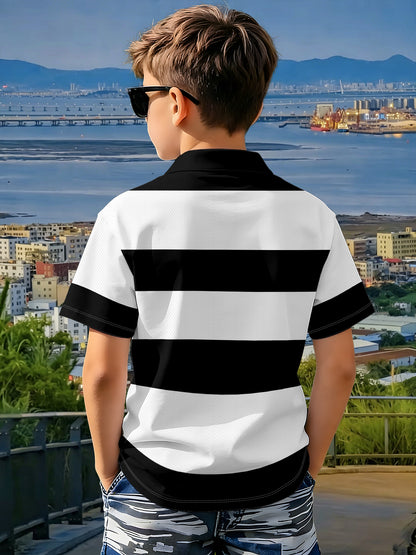 Boys' Casual Summer Polo Shirt with Stretch Fabric