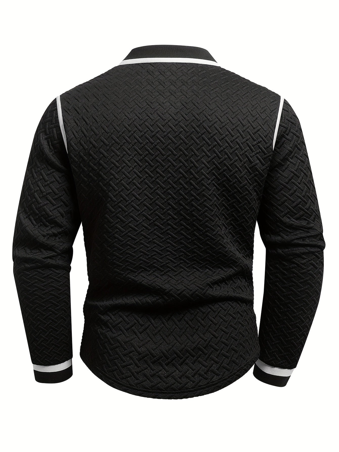 New Autumn Long-Sleeve Sweatshirt Made of Textured Fabric with a Polyester Collar And Versatile Spandex, Knit