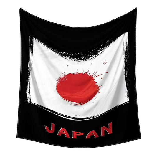 Japan Flag Satin Scarf for Football Fans - Large Square Headscarf