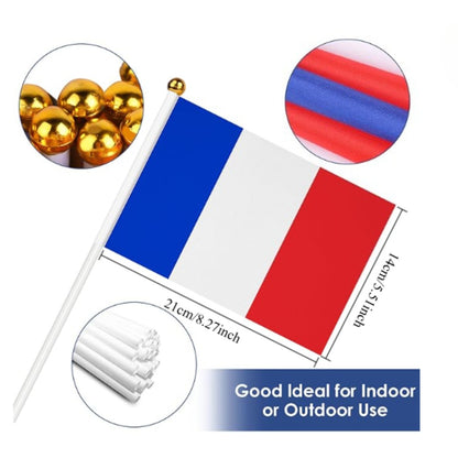 French Hand-Waving Flags 12/6 Pack for Sports & Party Decor