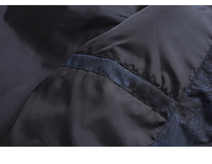 Men's Winter Jacket Windproof Coat with Stand Collar & Camo Marbled Pattern (Black/White/Grey) - Thickened Padded, Full-Zip Closure, for Skiing,, Outdoor Activities - Cold Weather Survival