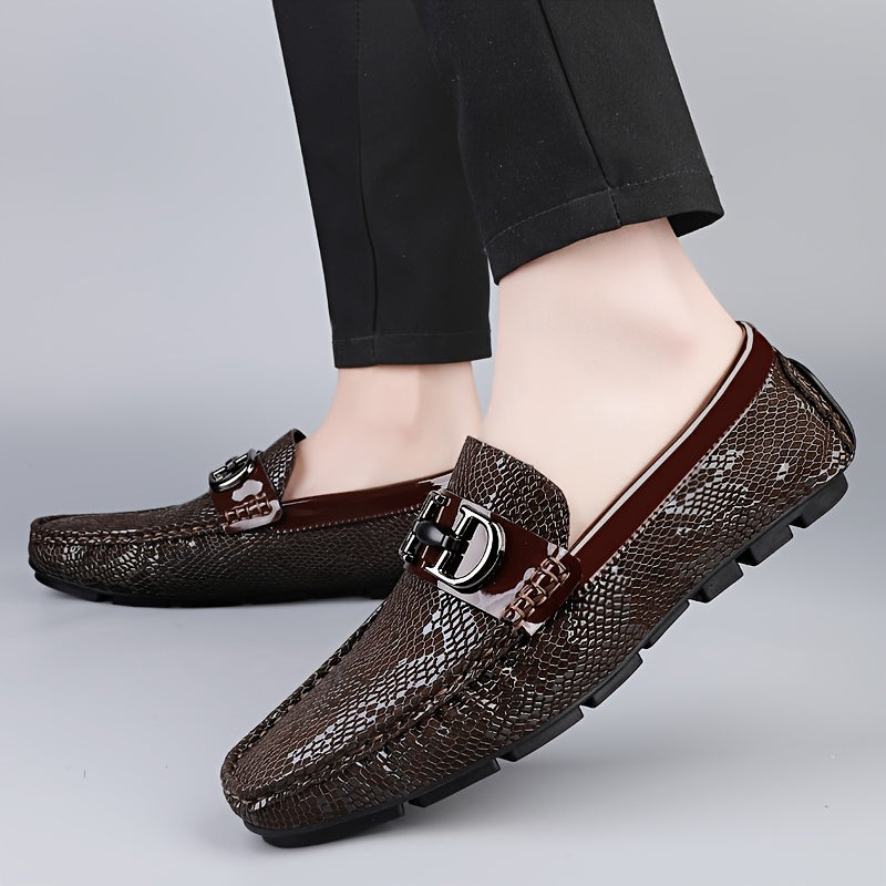Men's Lightweight PU Leather Slip-On Loafers for All Seasons
