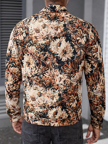 2025 Autumn/Winter Men's Sport Pocket Regular Fit Jacket, Warm Outerwear for Casual Travel and Daily Office