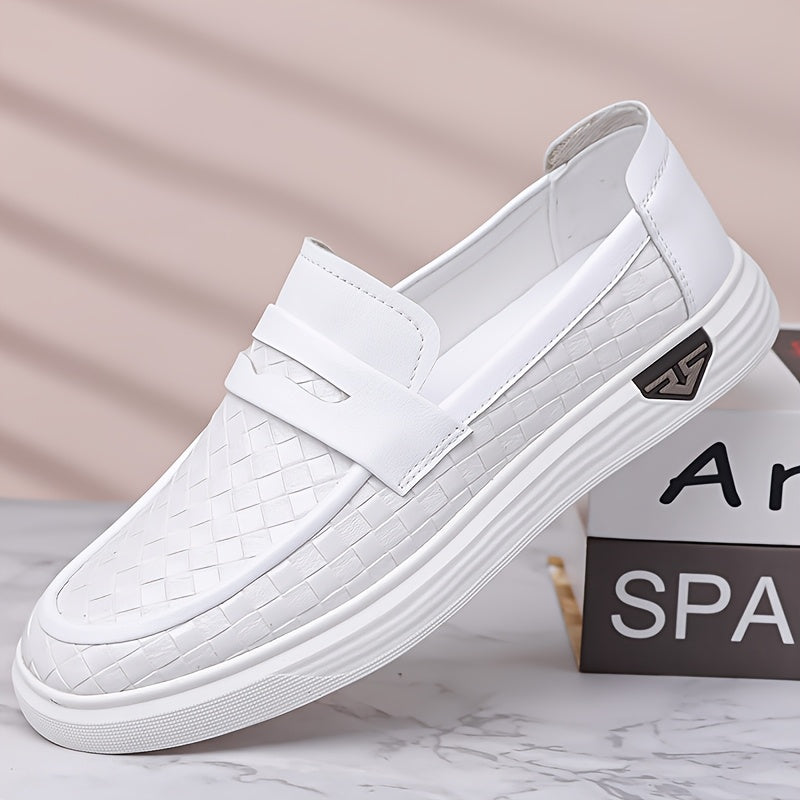 Men's Casual Slip-On Loafers in Microfiber Synthetic Leather