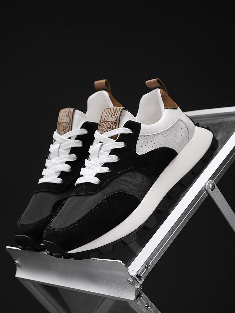 2025 Spring Men'S Breathable Low-Top Sneakers - Thickened Cushioned Rubber Sole, Men'S New Breathable Mesh Platform Dad Shoes Casual Height Increase Sports Shoes