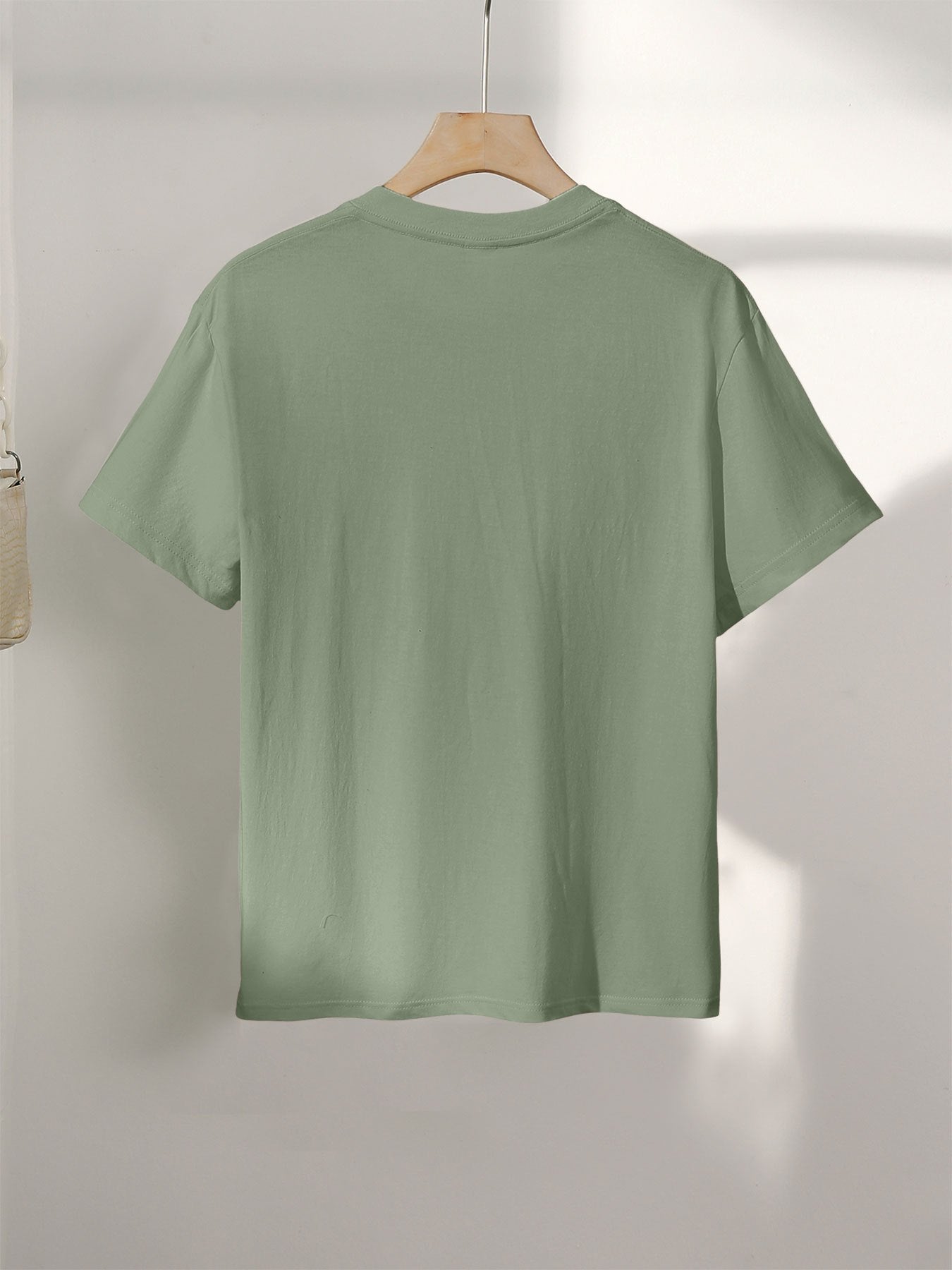 Women's Casual Cotton T-Shirt with Hummingbird Leaf Print