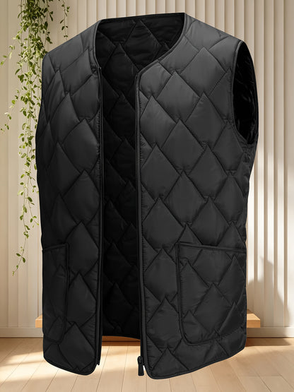 Men's Thermal Sleeveless Vest Jacket - Warm Casual Layering