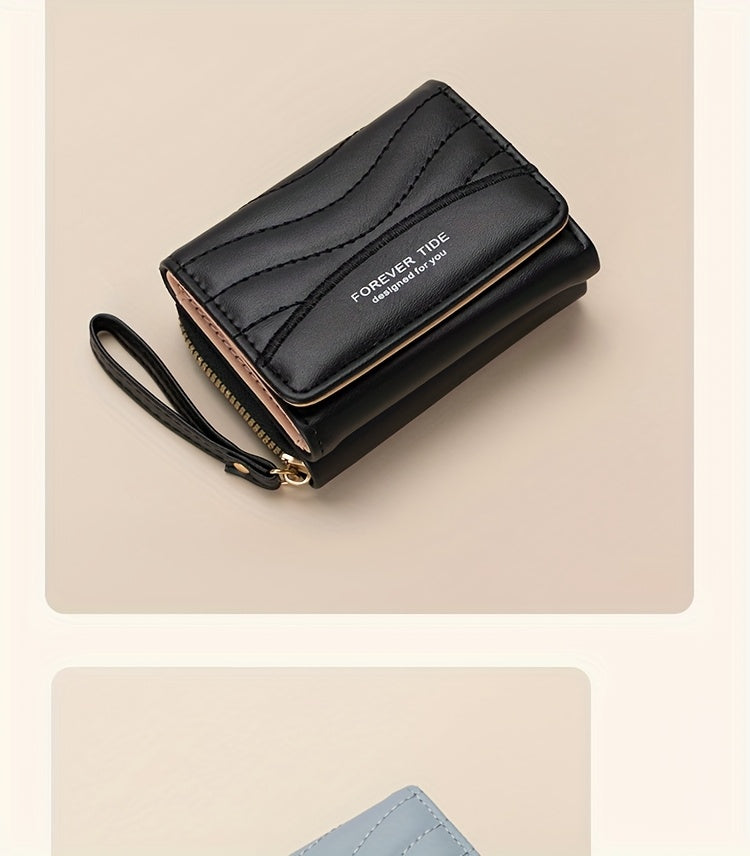 New Women's Fashion Minimalist Foldable Coin Purse with Clasp Design, Large Capacity, 6 Colors Available