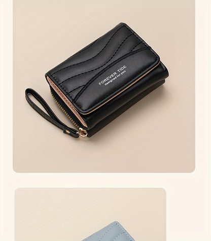 New Women's Fashion Minimalist Foldable Coin Purse with Clasp Design, Large Capacity, 6 Colors Available