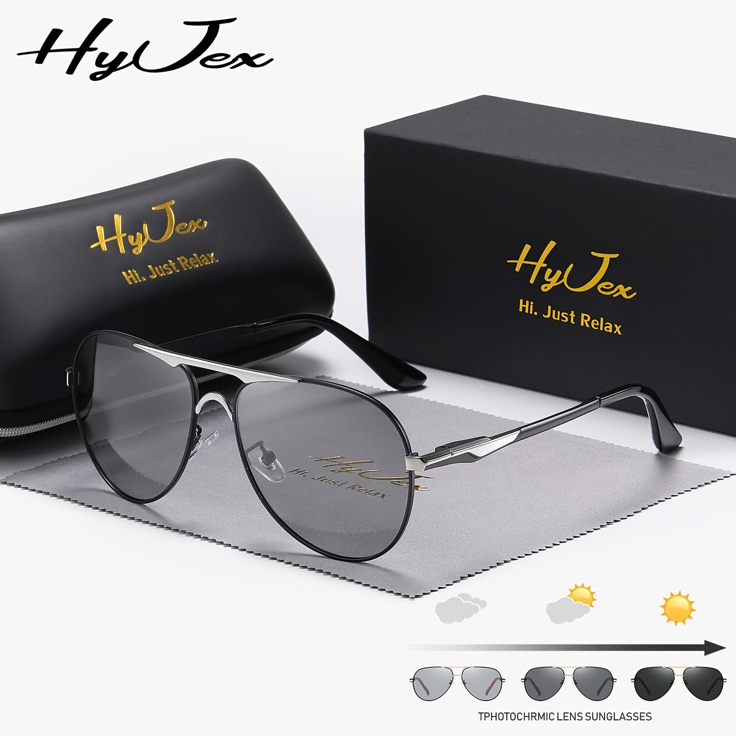 Unisex Retro Polarized Sunglasses with Color-Changing UV400 Lenses