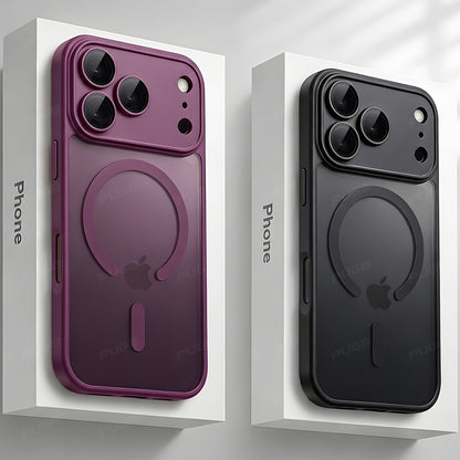 Matte Translucent Magnetic Silicone Phone Case for iPhone 18-14 Pro Ma