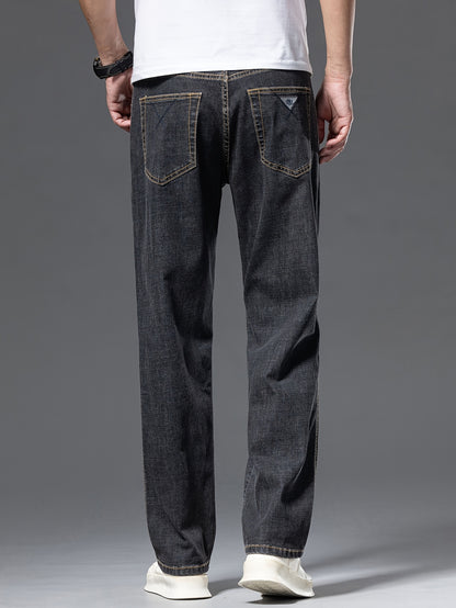 Geng Yuanshi High-End Summer Men's Jeans New Trend Fashion Straight-Leg Light Business Stretch Denim Pants