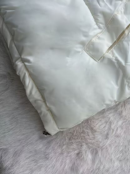 Women'S Stylish Winter Zip-Up Hooded Jacket - Casual Thickened Outerwear with Pockets, Long Sleeve, Non-Stretch Fabric, Solid Color, 100g/m², Perfect for Cold Weather, Winter Clothes