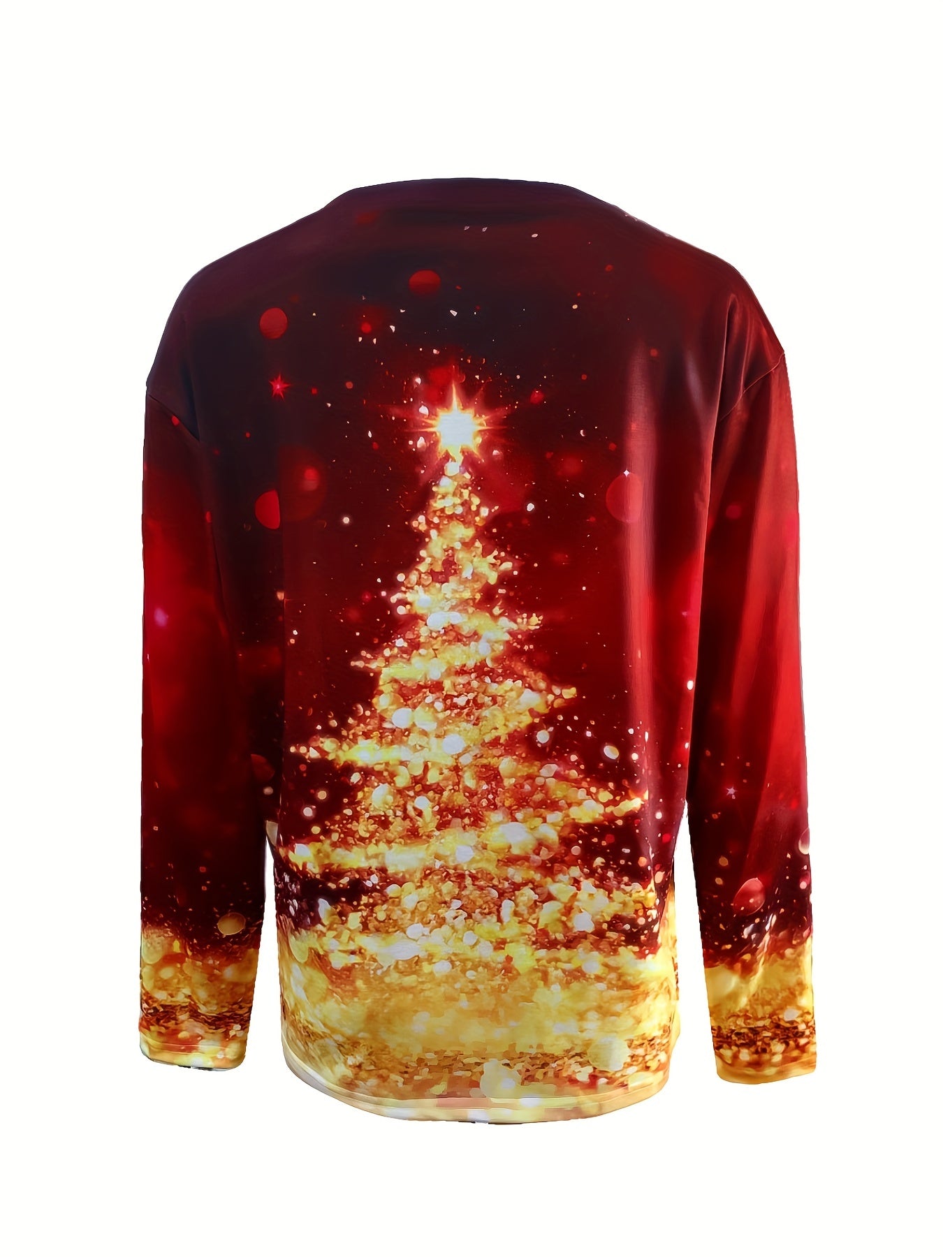 Christmas Tree Print Sweatshirt, Casual Long Sleeve Crew Neck Sweatshirt, Women's Clothing